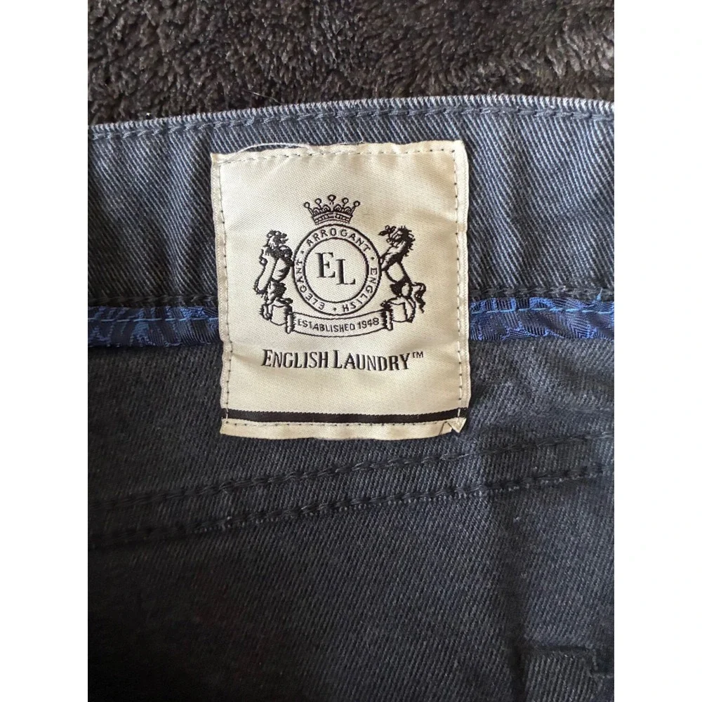 English Laundry Arrogant Mens 36x30 Straight Leg Pants Black Stretch (K31)